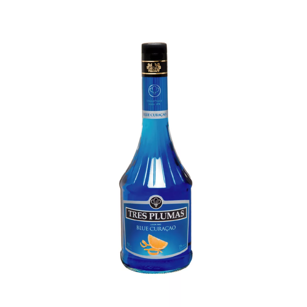 LICOR BLUE CURACAO TRES PLUMAS 750CC