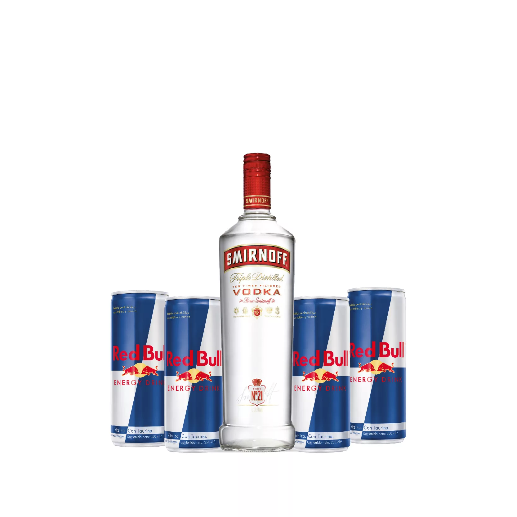 COMBO 1 VODKA SMIRNOFF 750CC 4 RED BULL 250CC