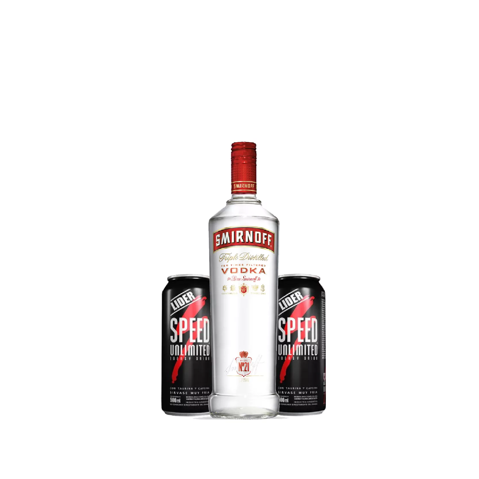 COMBO 1 VODKA SMIRNOFF 750CC 2 ENERGIZANTE SPEED 473CC