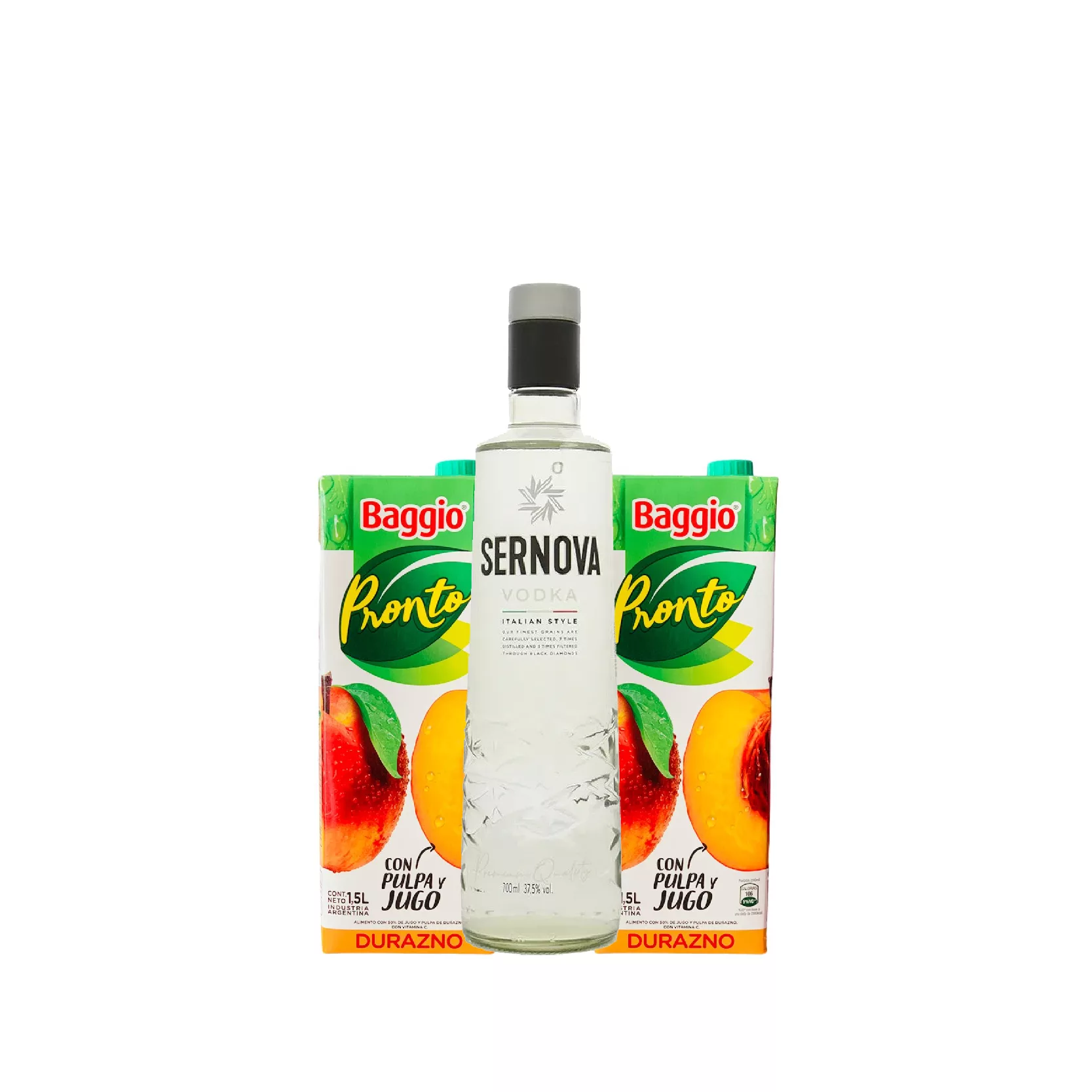 COMBO 1 VODKA SERNOVA 2 BAGGIO DURAZNO