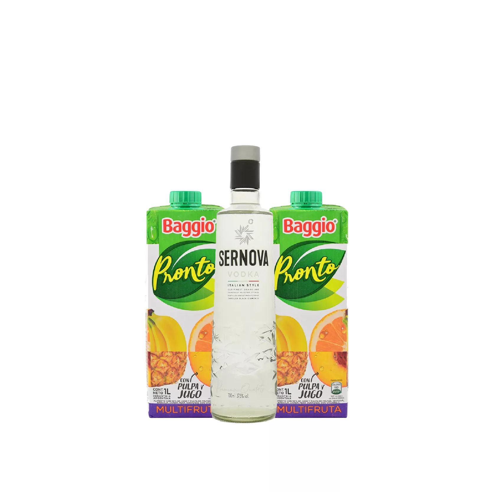 COMBO 1 VODKA SERNOVA 700CC 2 BAGGIO MULTIFRUTA 1L