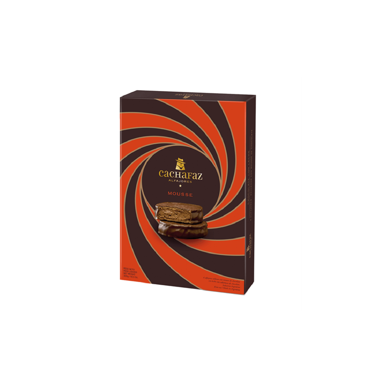 ALFAJOR CACHAFAZ RELLENO MOUSE CON CHOCOLATE X6