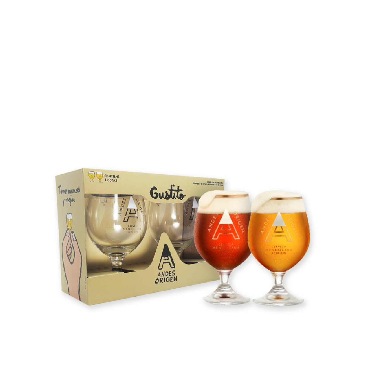 ESTUCHE ANDES GUSTITO 2 COPAS 330CC