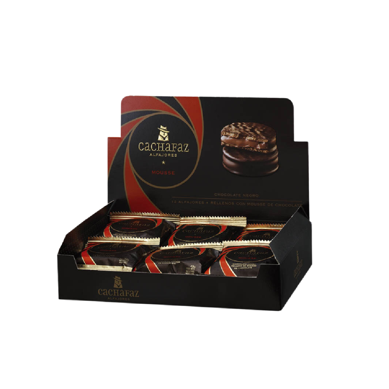 ALFAJOR CACHAFAZ RELLENO MOUSE CON CHOCOLATE X12