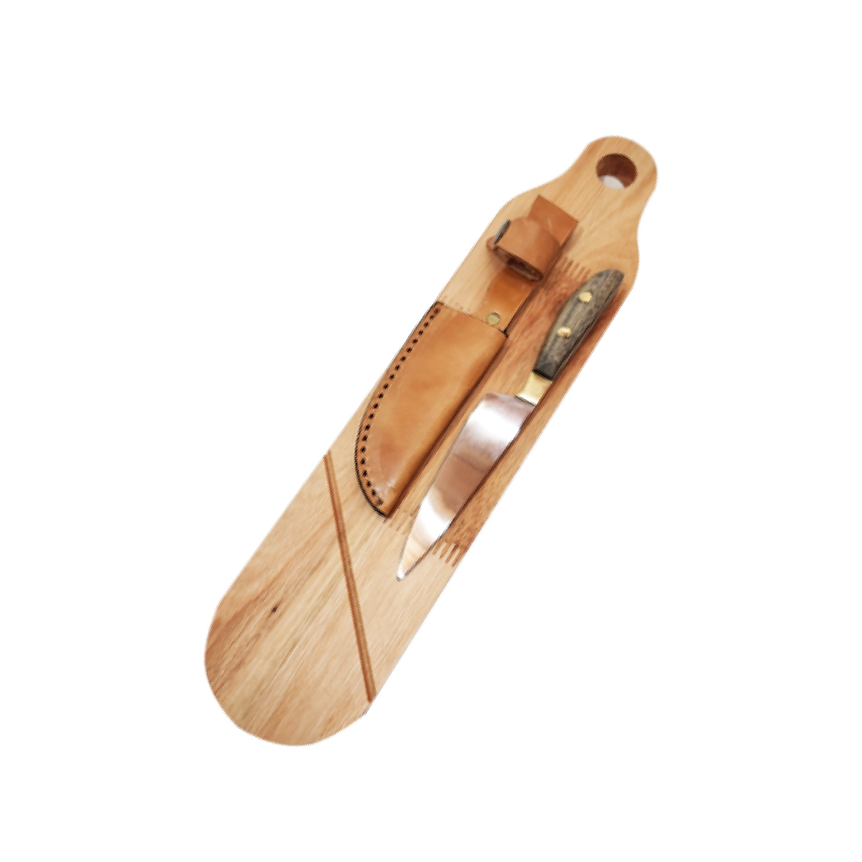 TABLA SALAMINERA CON CUCHILLO Y VAINA