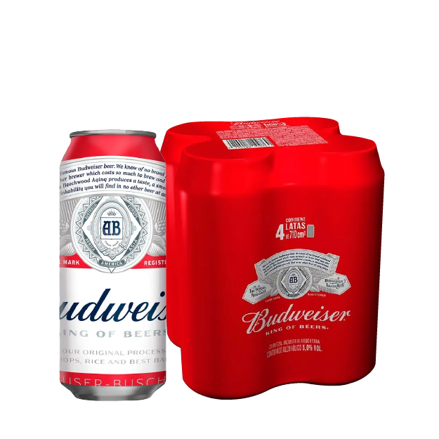 PACK 4 LATA BUDWEISER 710CC