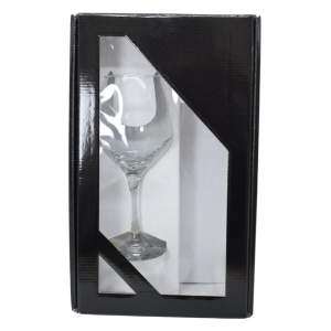 ESTUCHE NEGRO CON 1 COPA + ESPACIO PARA 1 VINO